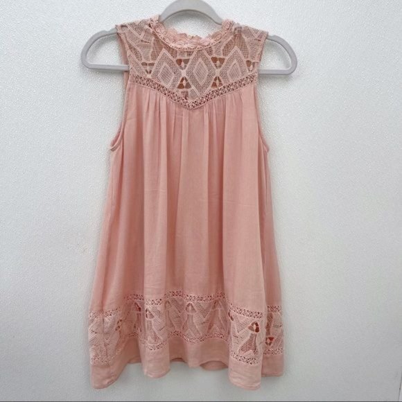 *50% OFF! Blu Pepper bohemian lace dress pink sleeveless - Picture 1 of 7